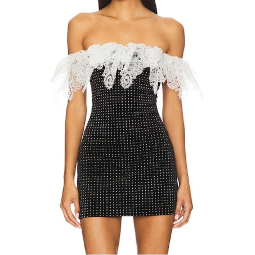 Prabal Gurung Lace Trim Mini Dress